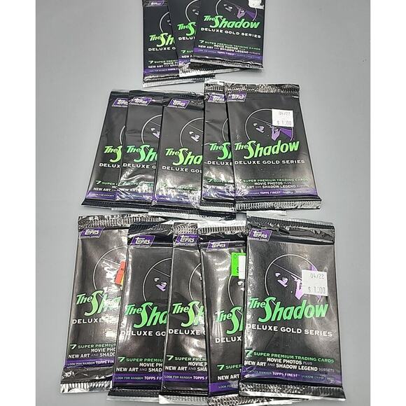 The Shadow Deluxe Gold Series Movie Trading Cards 13 Packs Price Tag Visible - Picture 1 of 6